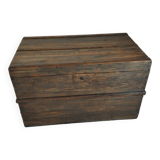 Old waxed wooden trunk 19th century