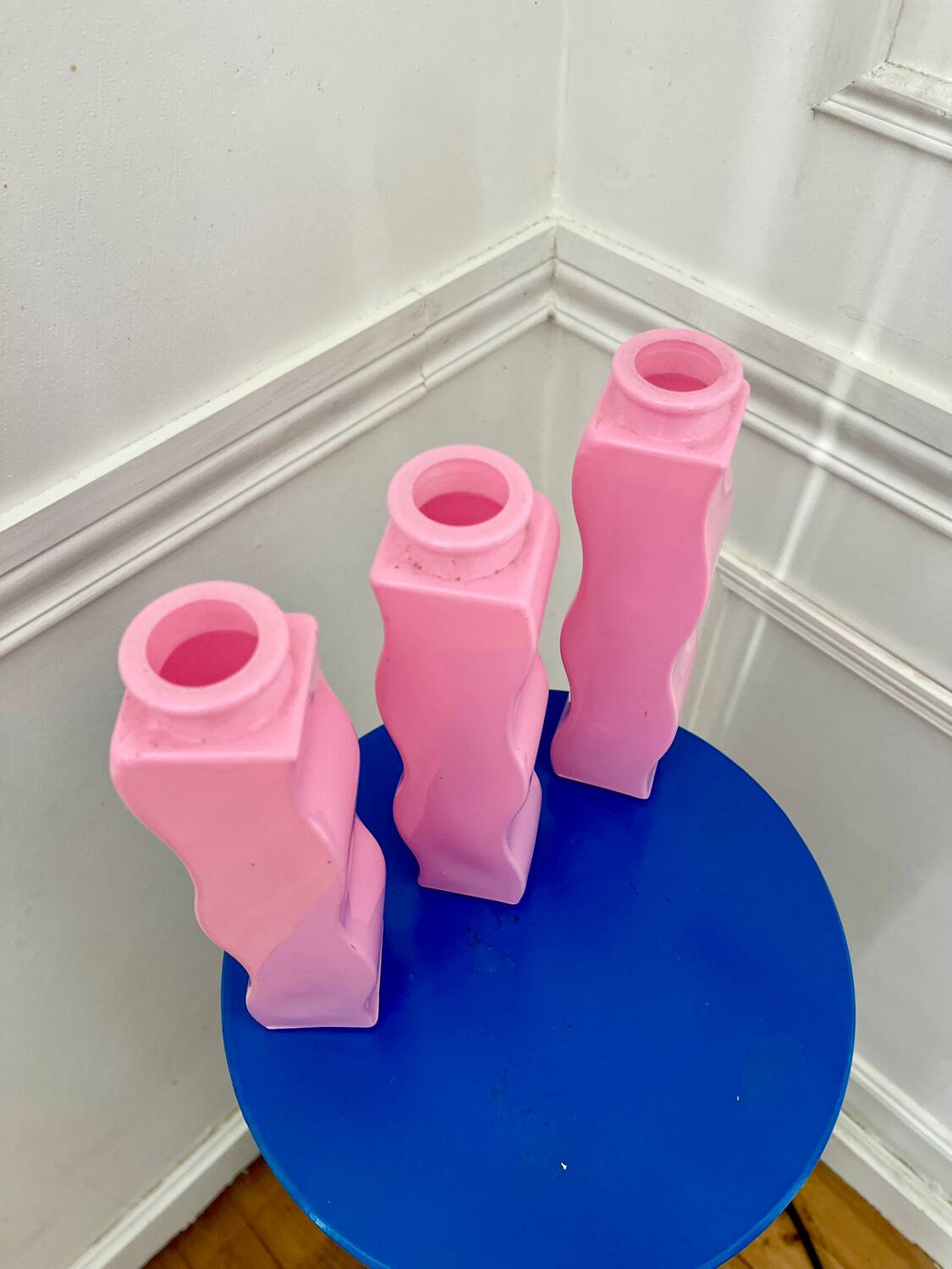 IKEA pink soliflore vases