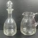 Carafe and water pot crystal cut 20th decanter, guest room decor