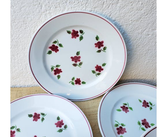 Set of 6 flat plates ceramic collection Rosine