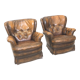 Set of 2 leather armchairs from the 1970s