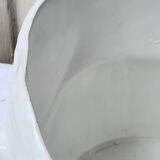 Owl pot cover, white ceramic owl