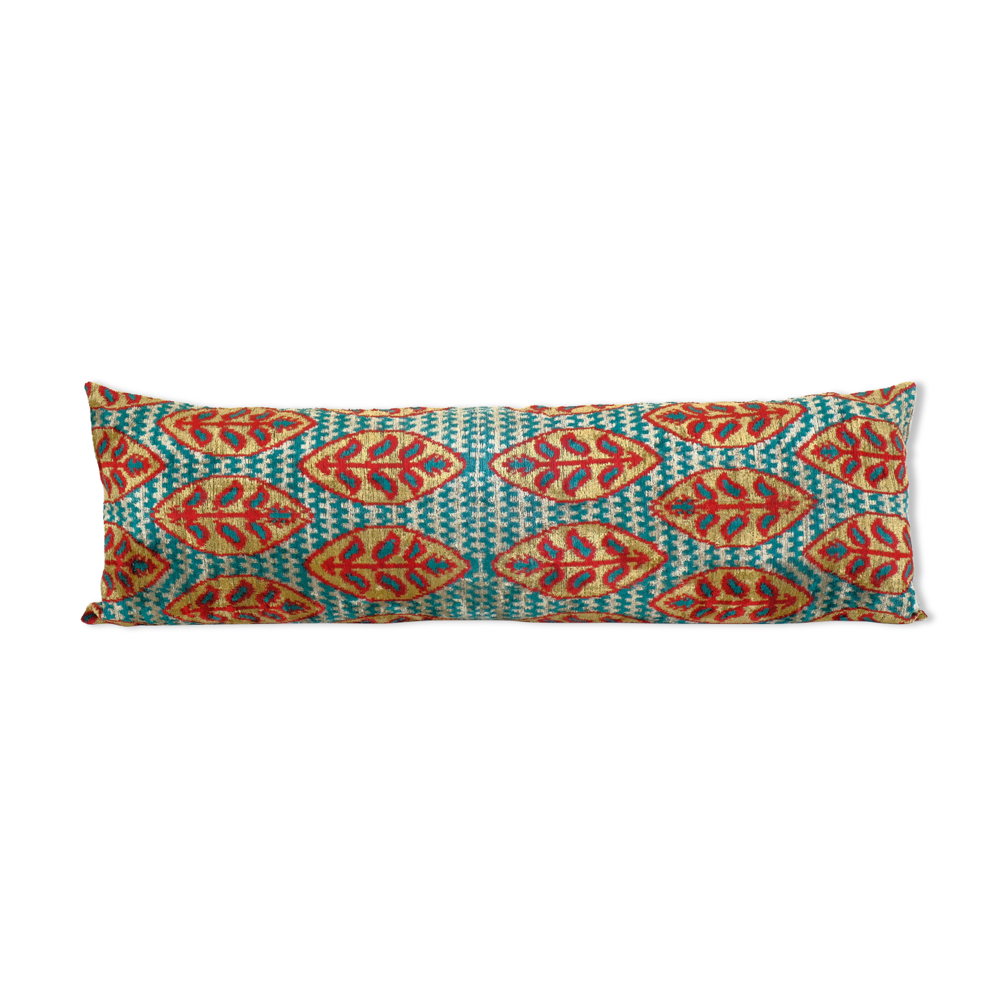 Ikat extra long velvet pillow cover - silk ethnic velvet bench pillow cover - ethnic decorative
