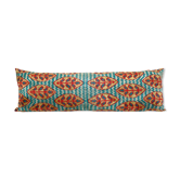 Ikat extra long velvet pillow cover - silk ethnic velvet bench pillow cover - ethnic decorative