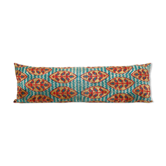 Ikat extra long velvet pillow cover - silk ethnic velvet bench pillow cover - ethnic decorative