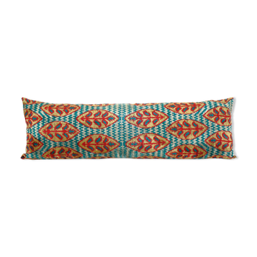 Ikat extra long velvet pillow cover - silk ethnic velvet bench pillow cover - ethnic decorative