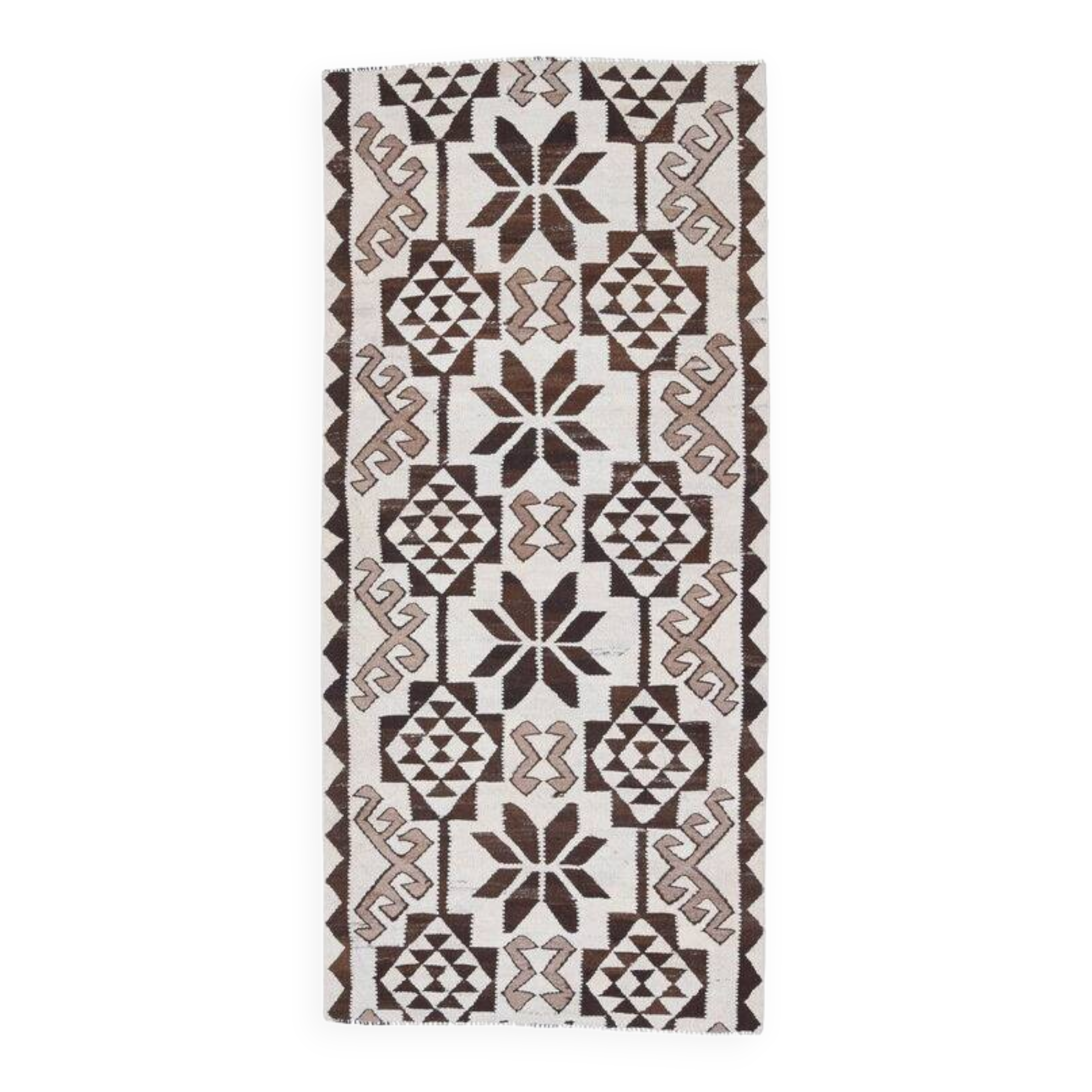 Handmade vintage Milas rug large hallway 106x234 cm