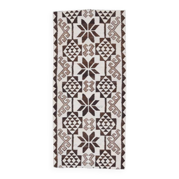 Handmade vintage Milas rug large hallway 106x234 cm