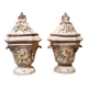 Paire de vases en faïence décorée, XVIIIe siècle, France