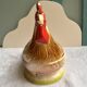 Terrine Michel Caugant rooster or hen in polychrome earthenware