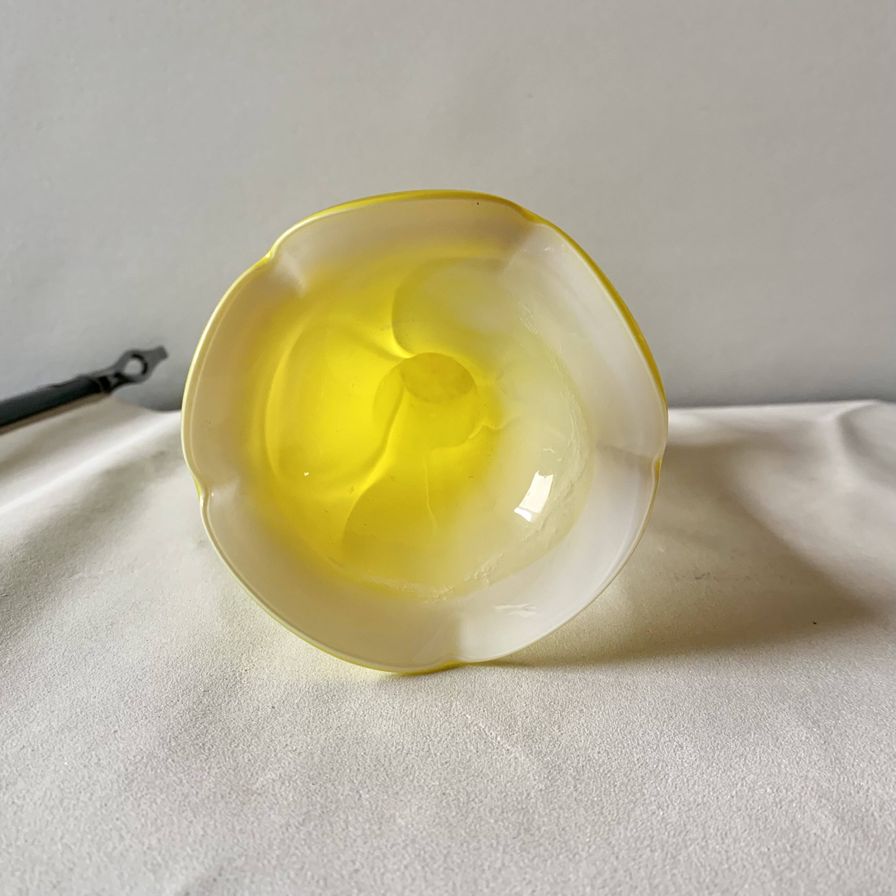 Vintage yellow blown glass vase