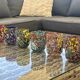 Service of 6 Murano millefiori glasses – handcrafted blown glass – piece