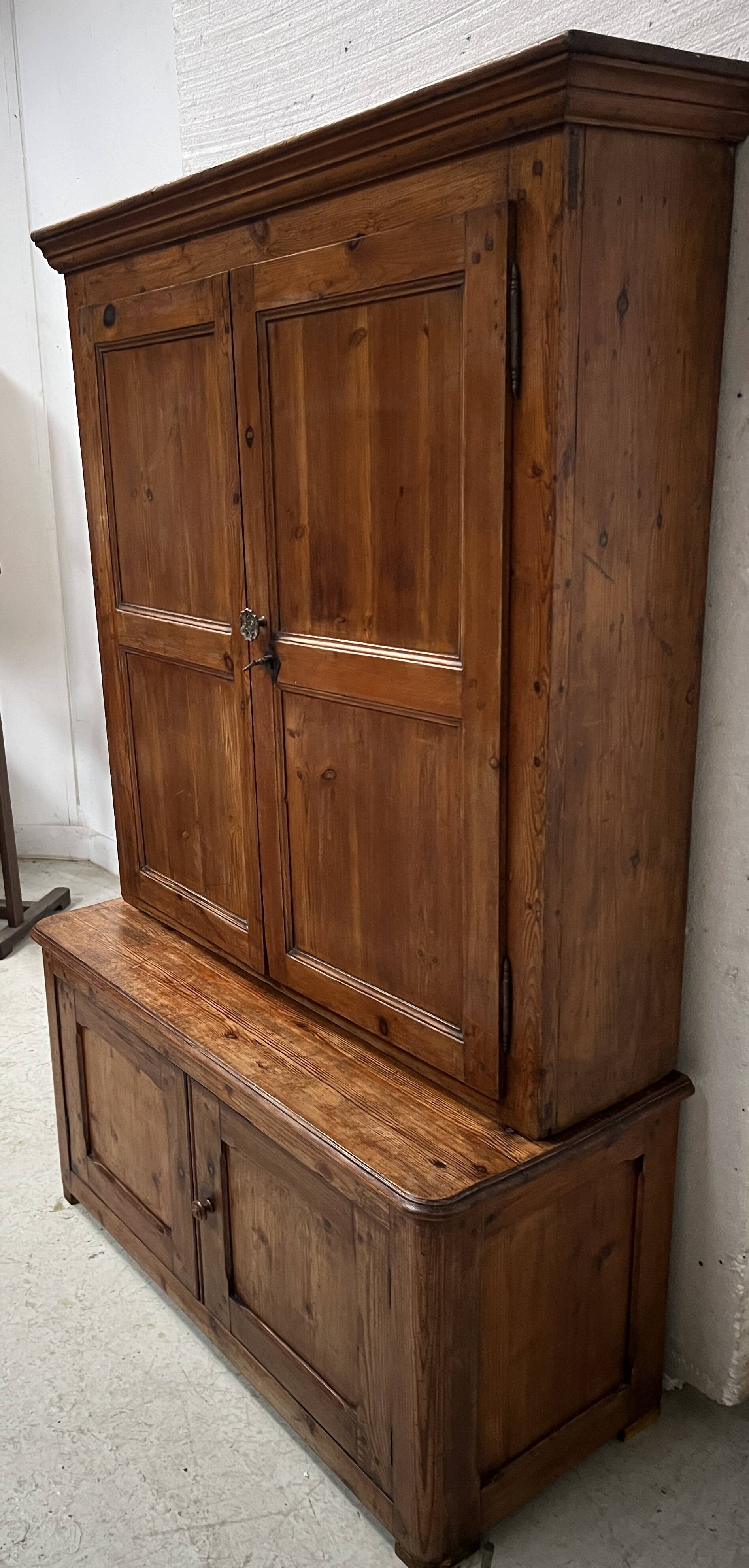 Two-part office furniture made of solid pine from the 20th century.