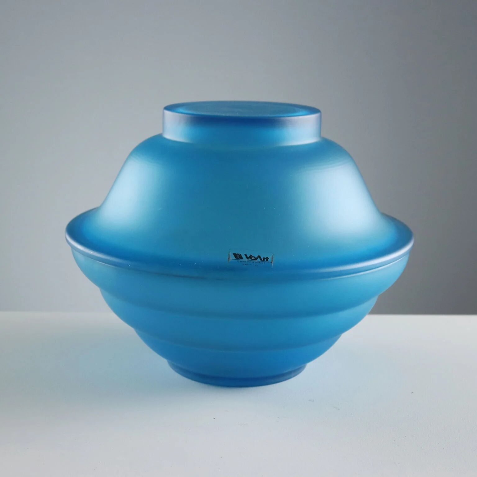Vintage bowl and saucers VeArt in Murano glass, Italy, 1970s.