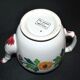 Sarreguemines coffee pot, Colmar polychrome decoration, bamboo shape, 1930.