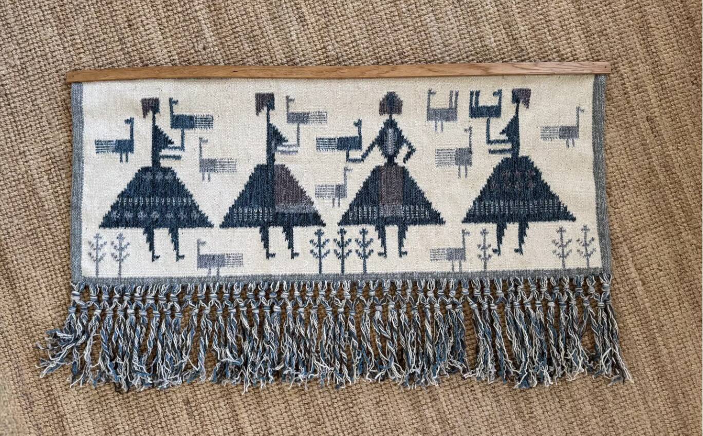 Vintage Gobelin /Tapestry/Kelim, swedish, wool hanging, handmade, 1960s