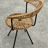 Vintage rattan chair Rohe Noordwolde Netherlands 1960s design