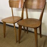 Ensemble table et 4 chaises en bois vintage