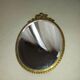 Miroir biseauté en laiton doré vintage -17x23cm