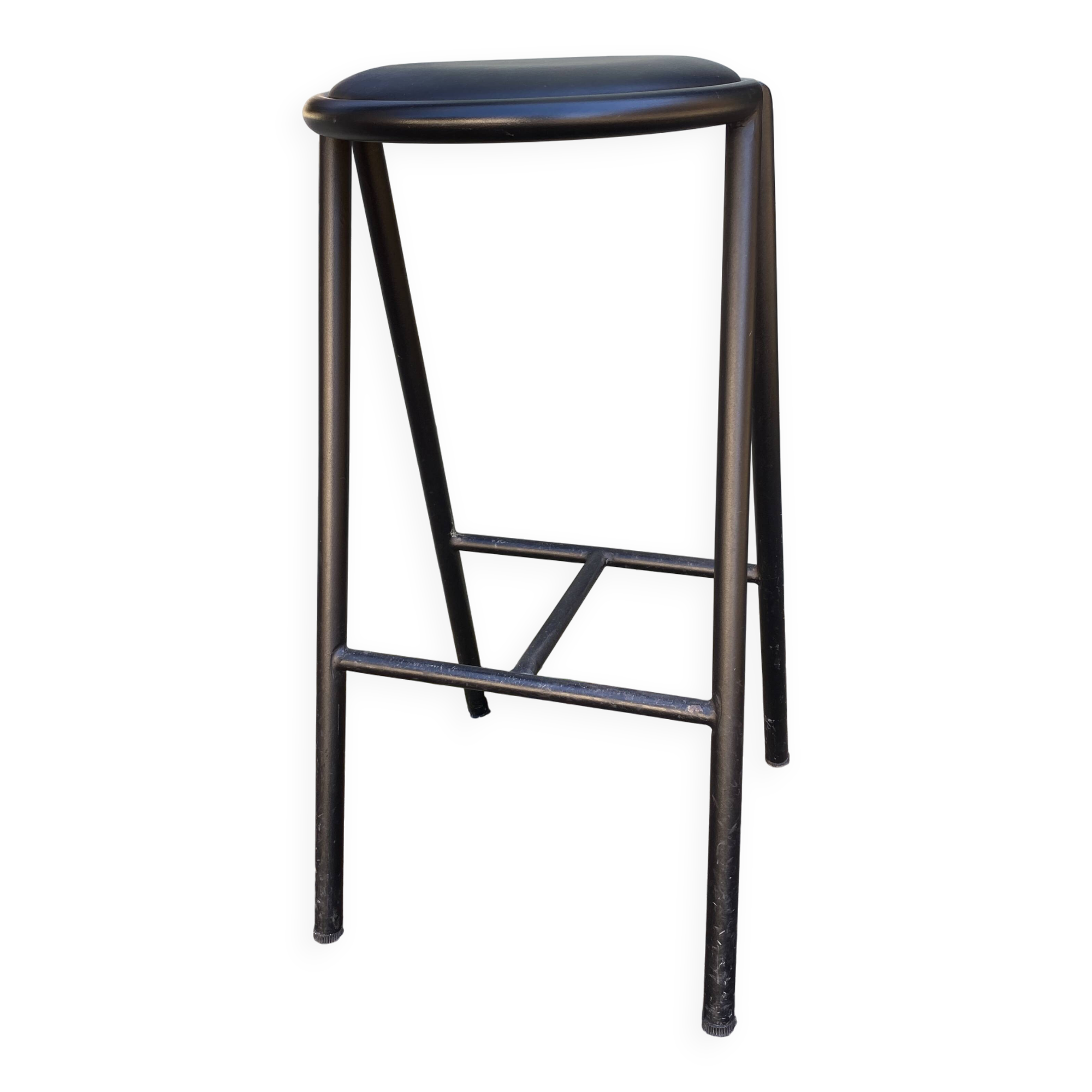 Black metal bar stool