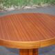 Round wooden table with 3 extensions, table with central star foot, dining table, living room table