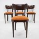 1950s Set of Four Restored Dining Chairs, Czechoslovakia