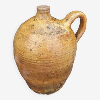 Ancien pichet (XVIII-XIXème) en grès vernissé de Beauvais / cruche / pot à huile