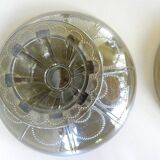 Pair of tazza glass compote cups, circa 1950 - 1970