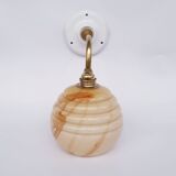 Swan neck and Clichy glass wall lamp