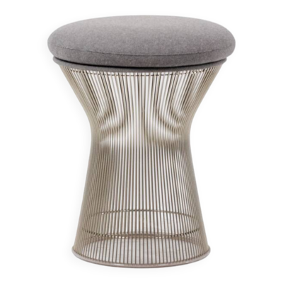 Tabouret rond, piètement métal. Circa 1970 Warren Platner pour Knoll