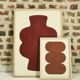 Peinture abstraite marron sur papier signée Eawy