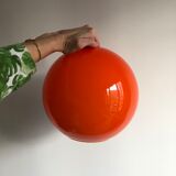 Seventies orange opal globe pendant lamp