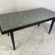 Table à manger en bois italien vintage, laiton et mosaïque de verre, années 1950