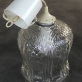 Vintage chandelier pendant lamp in molded glass tulip shape