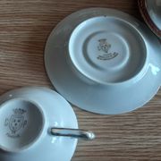4 luxury porcelain cups and sausers from compagnie nationale