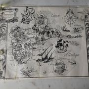Vintage poster on Guadeloupe printed by Jarry signed by G. Costes.