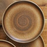 6 flat plates in vintage Longchamp stoneware