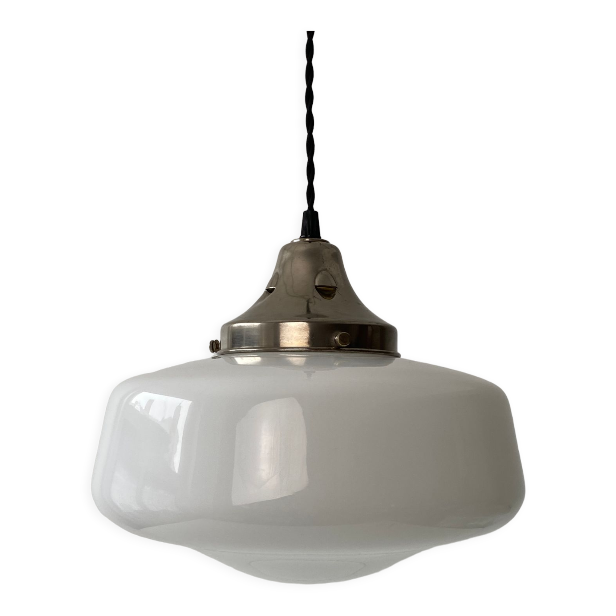 Old vintage opaline suspension lamp 30 cm