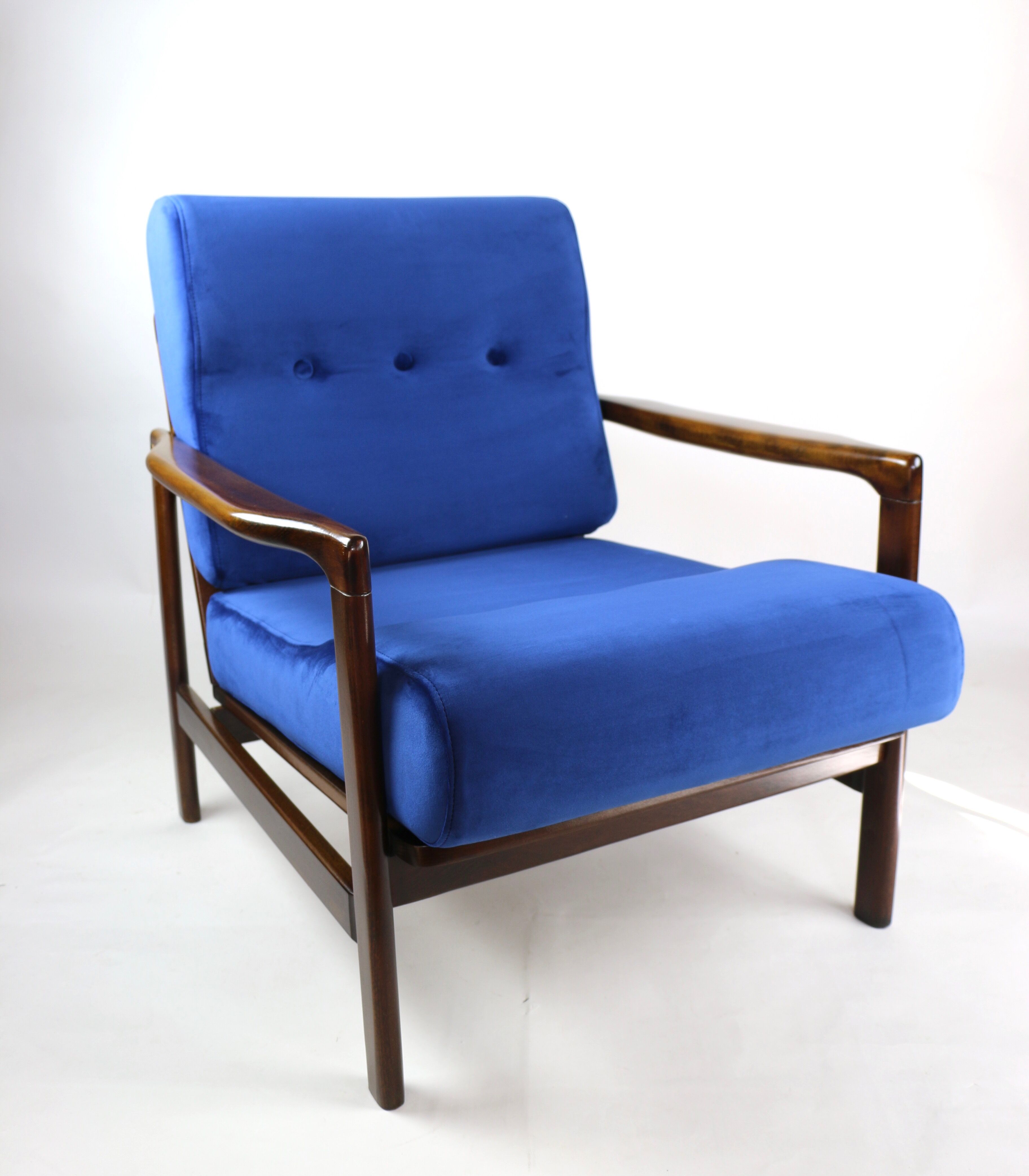 Fauteuil bleu vintage de 1970 design par Z.Baczyk