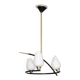 Vintage chandelier arlus in metal, opaline and brass 1950