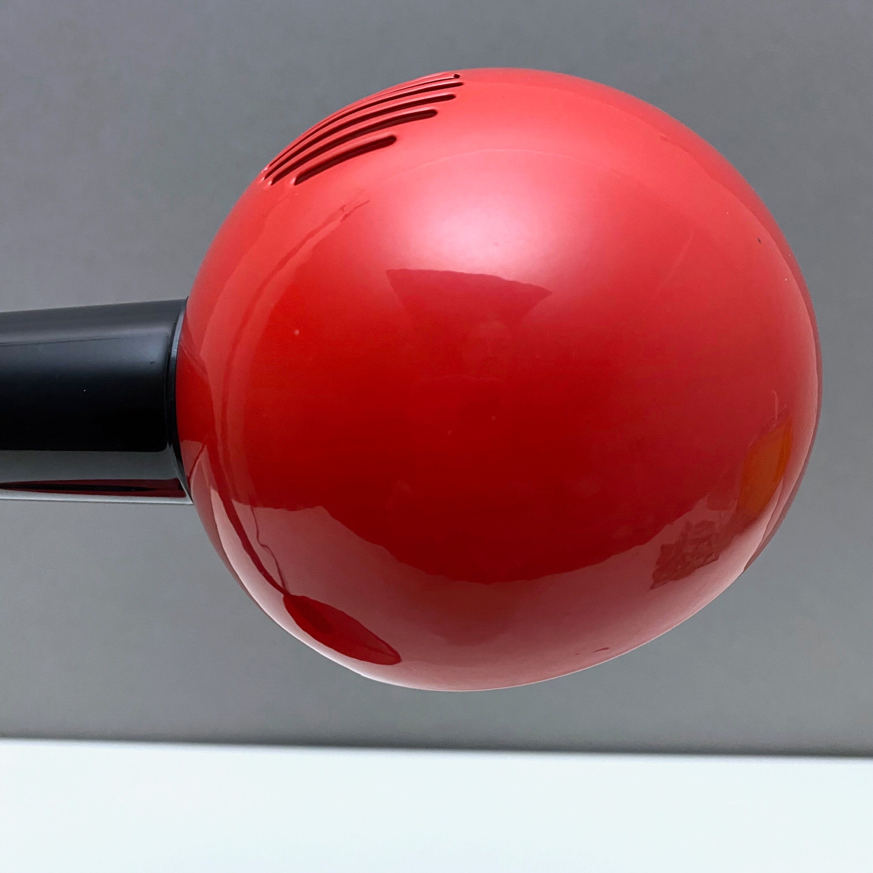 Desk lamp, vintage table lamp red, ball lamp