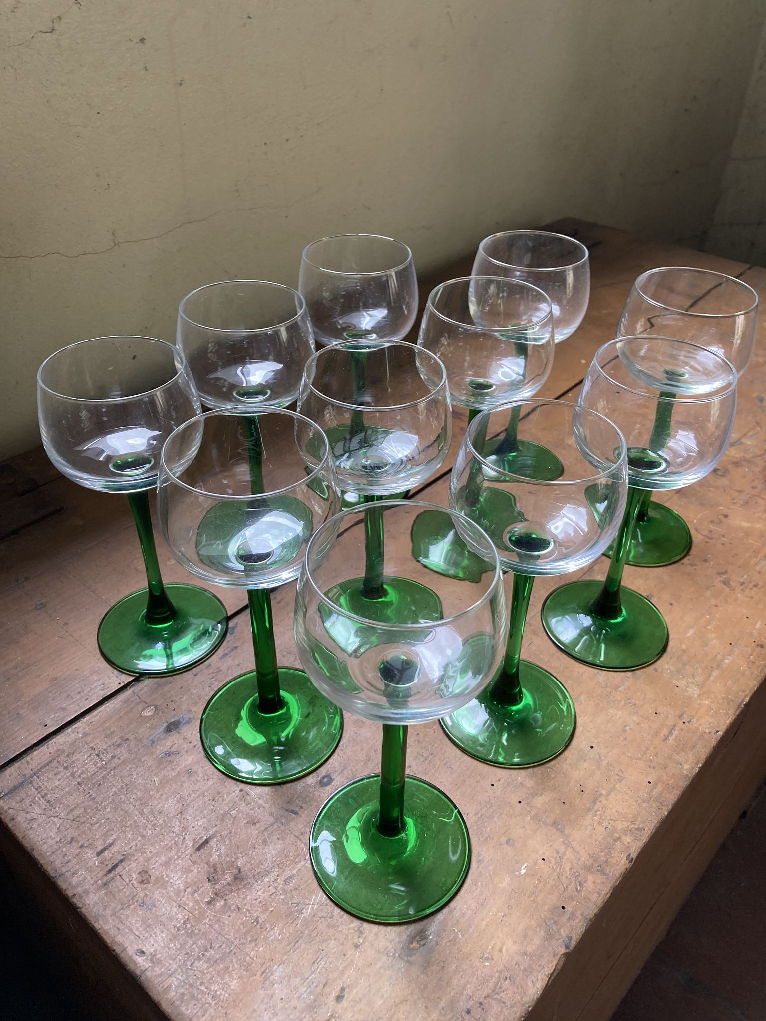 11 verres à vin d’Alsace vintage vert idéal vin blanc