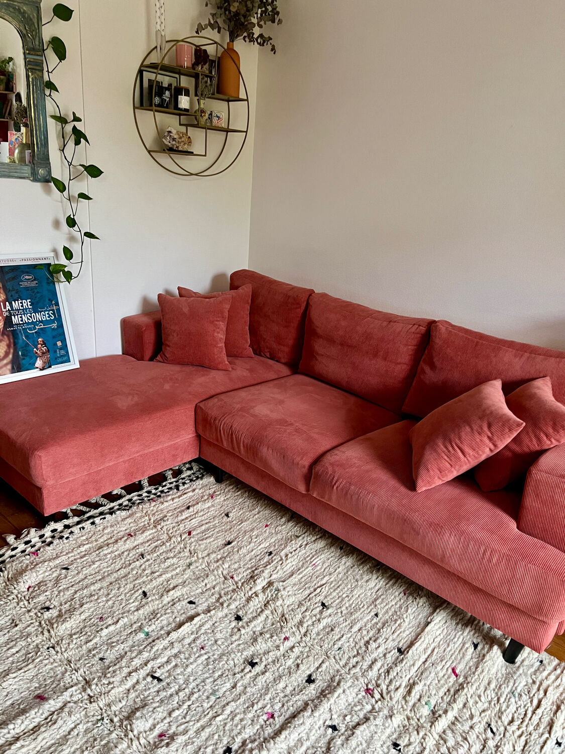 Berber Beni Ouarain handmade rug with colorful polka dots, 100% wool