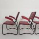 Set of 4 armchairs and a coffee table with tubular structure in Bauhaus style, 1950s.