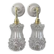 Pair of vintage gold and chiseled glass wall lights