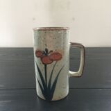 Mug en grès décor floral