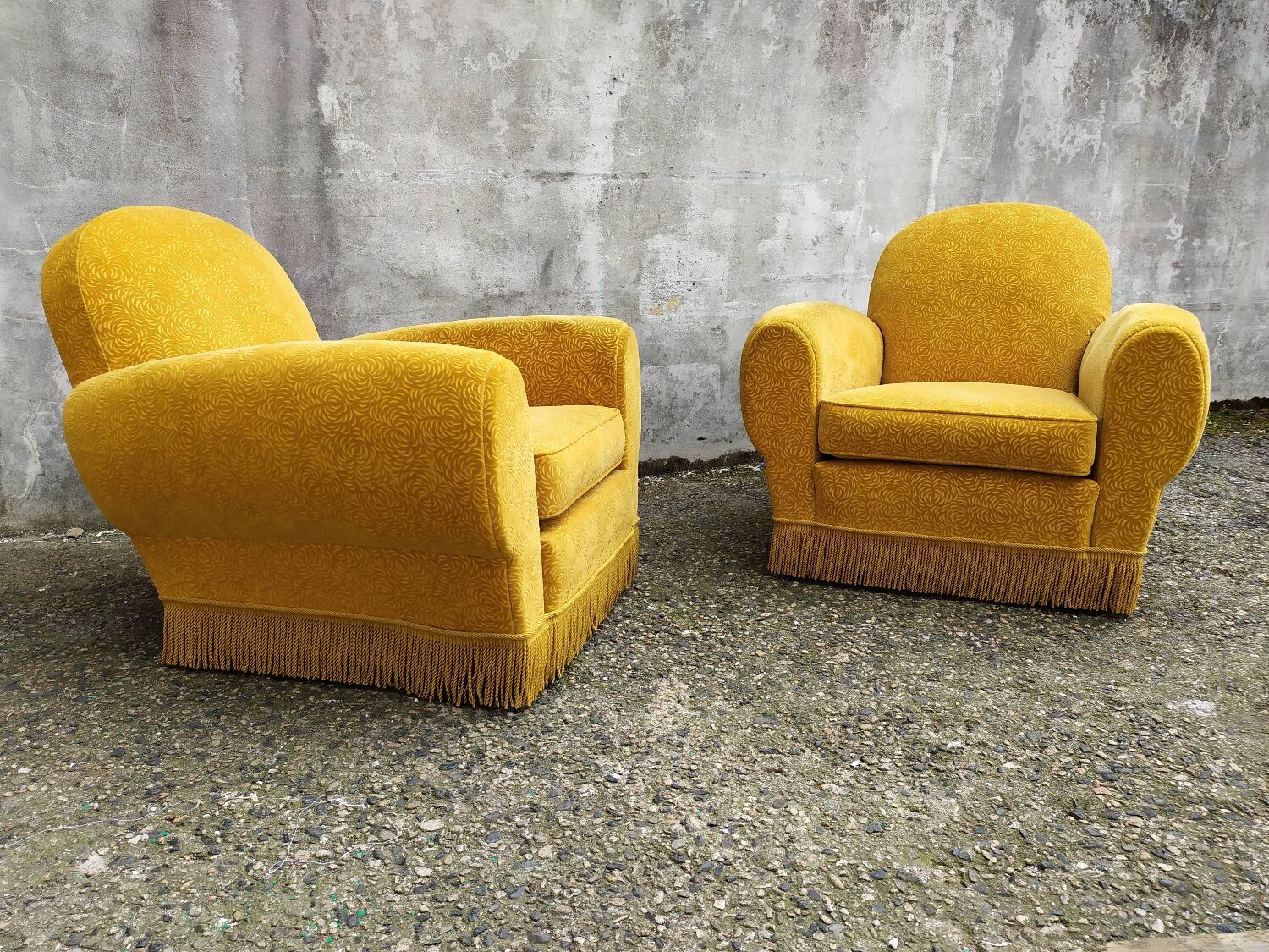 Pair of mustard club chairs