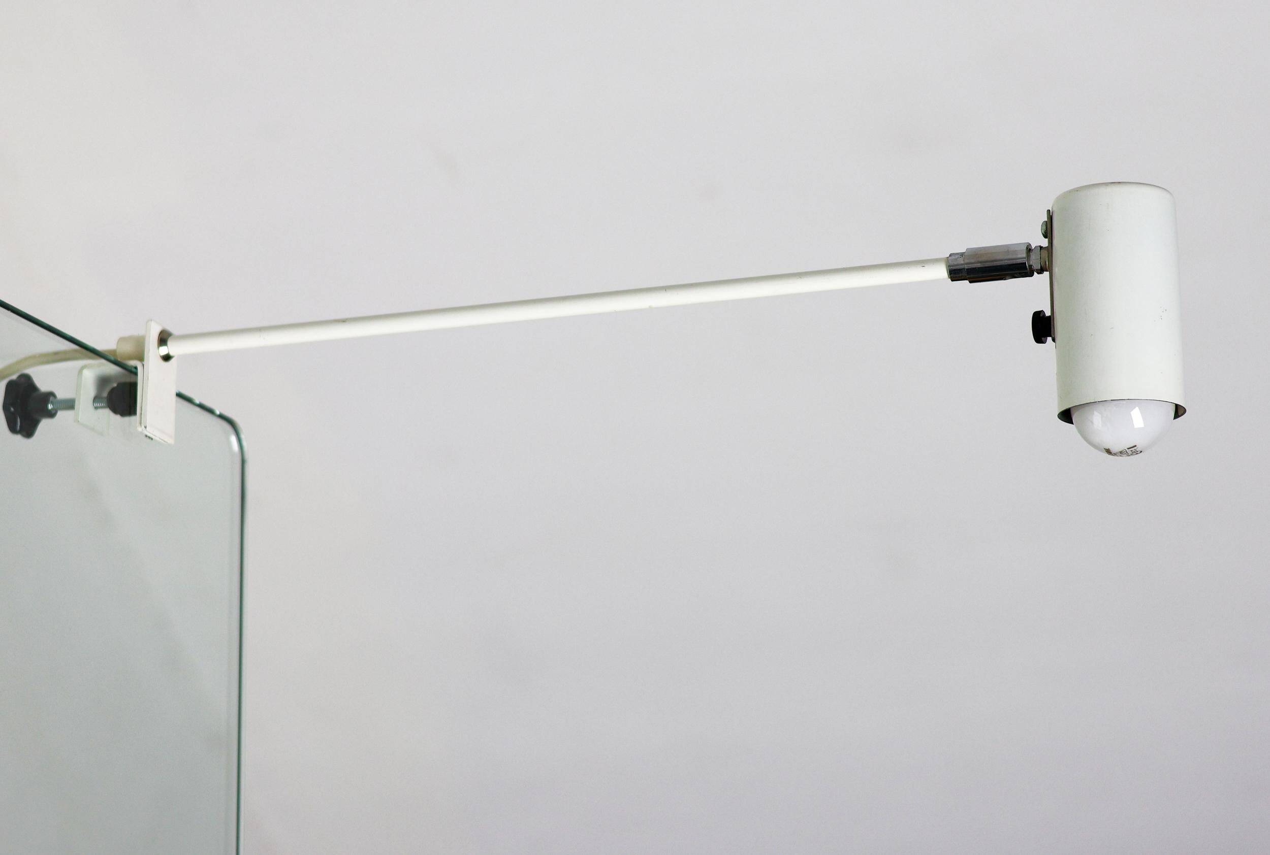 Modern Bauhaus style lamps in white, ideal for the library or study.
