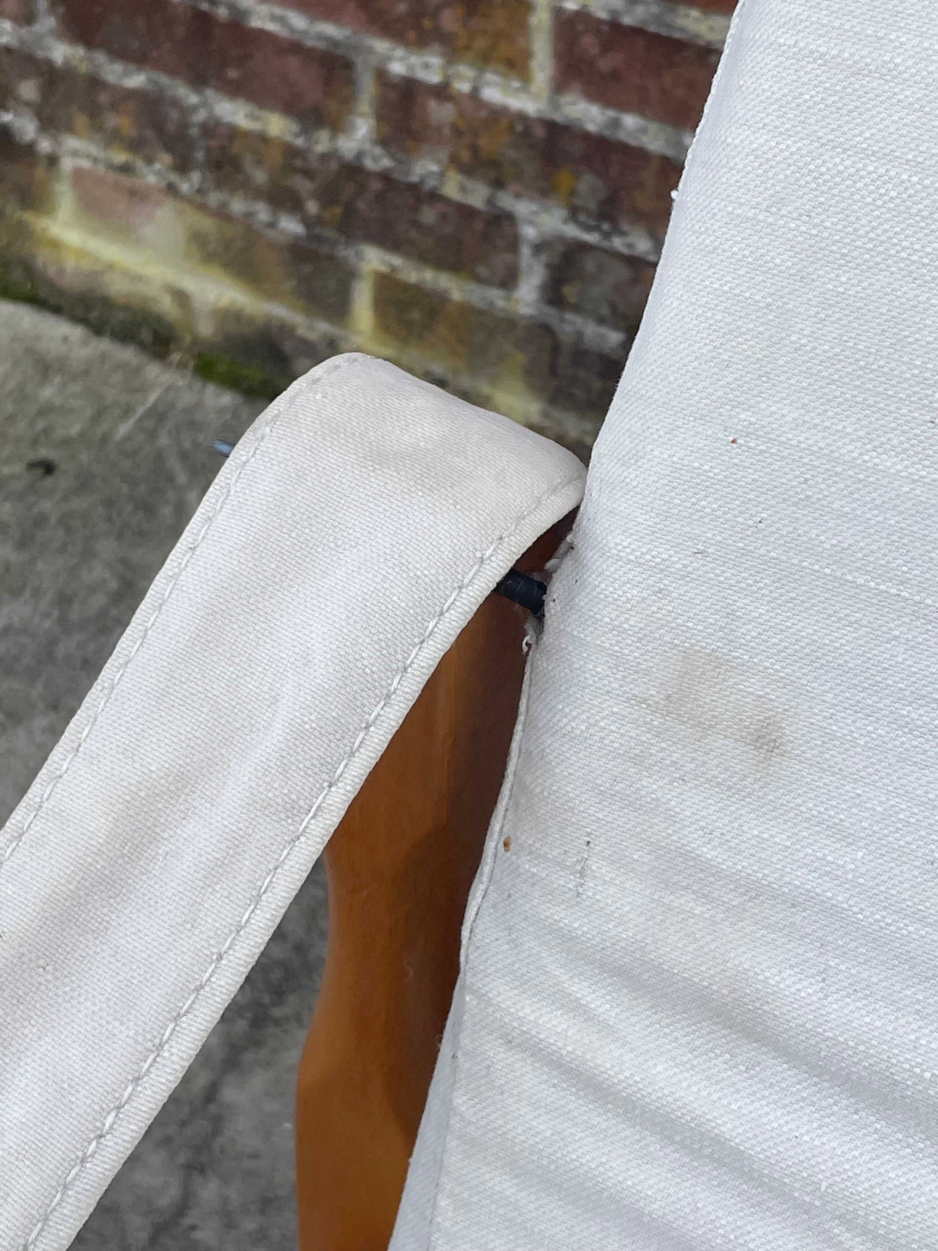 Vintage safari chair 1960s Denmark with canvas minimalist design