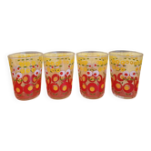 Set of 4 vintage 70s water glasses